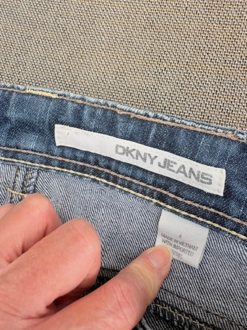 Y2K DKNY Dark Blue Denim Jeans Wide Leg excellent condition womens size 4 HEMMED